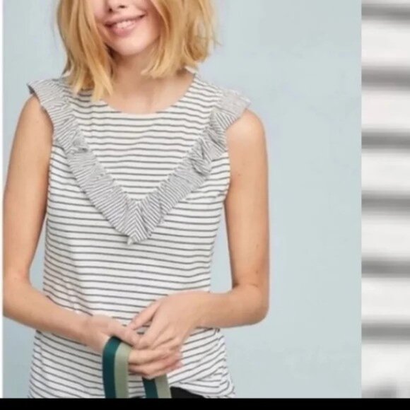 Anthropologie Maeve Kalama Striped Sleeveless Top l - Picture 1 of 11